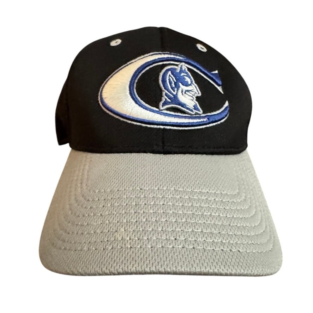 Pukka Headwear Blue Devils Baseball Cap Hat Black Grey A-Flex Stretch Fit S/M